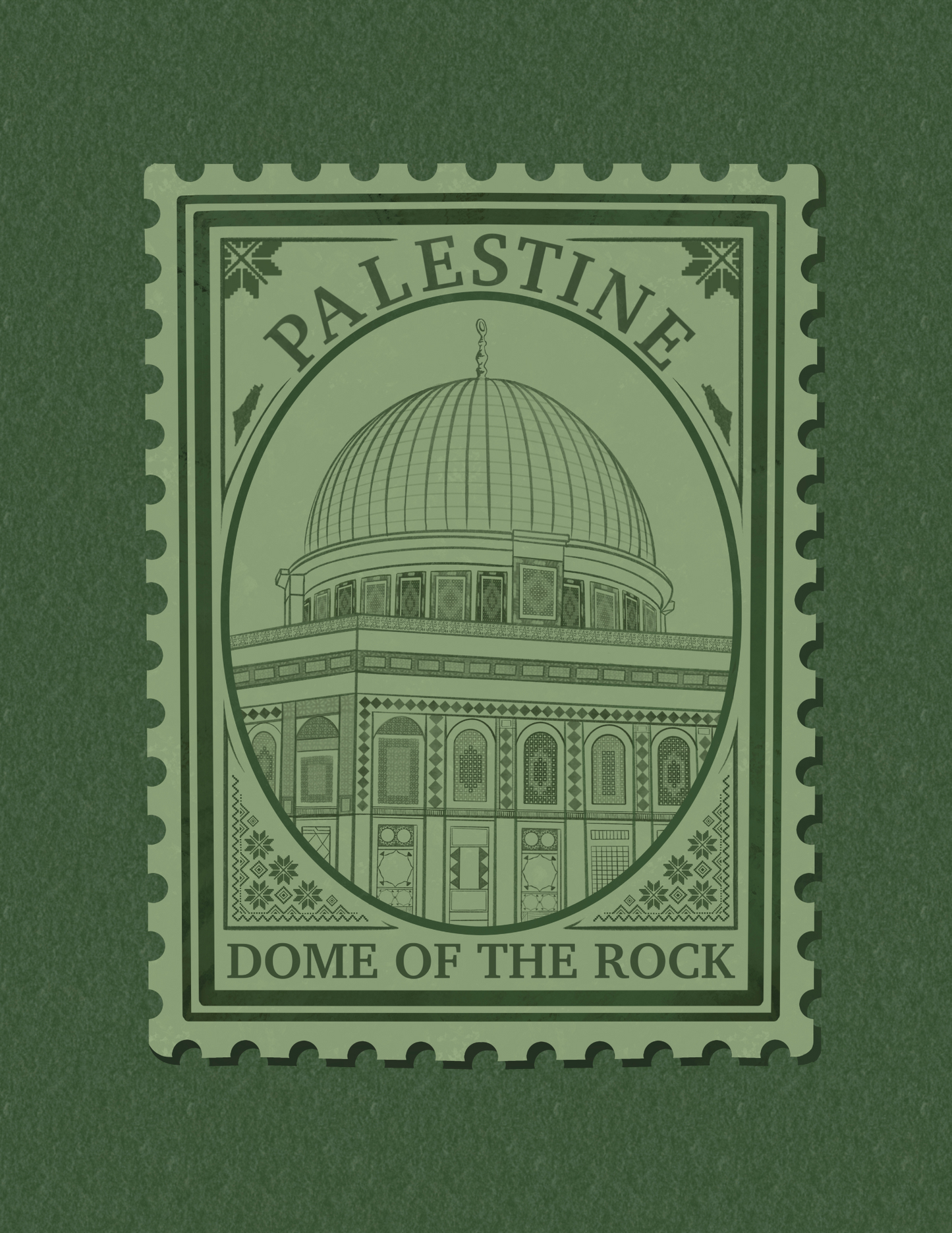 Dome of the Rock Postage Stamp Sticker